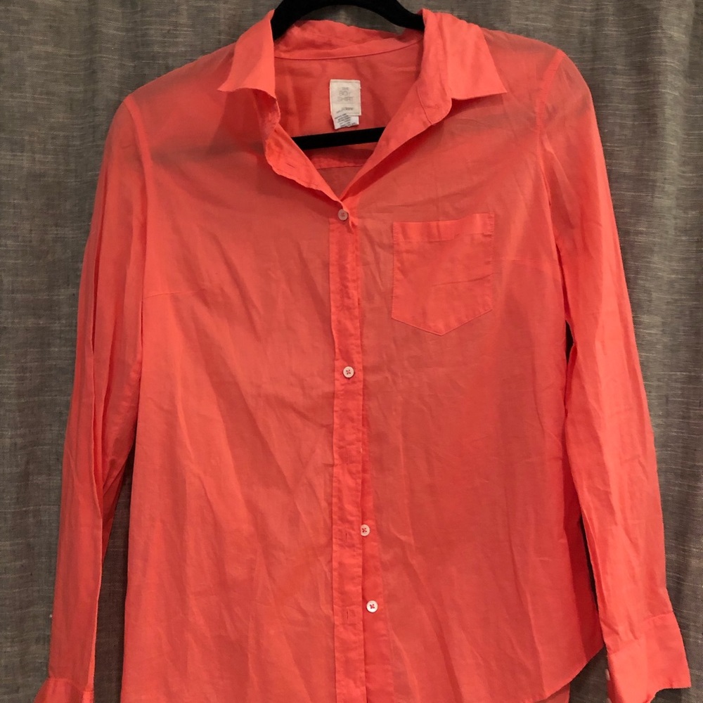 J Crew coral button down, women’s